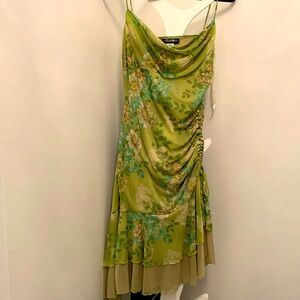 City Triangles Floral Green Dress
